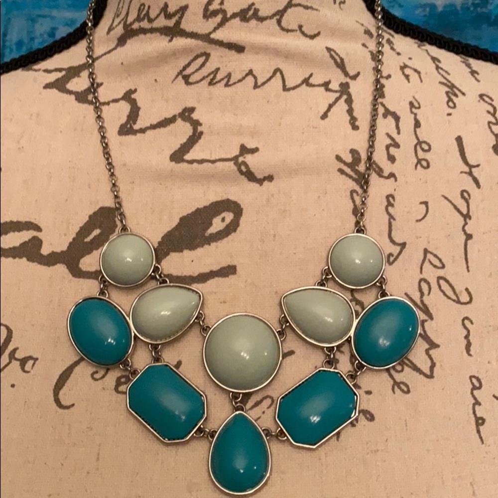 Turquoise and Silver Statement Necklace